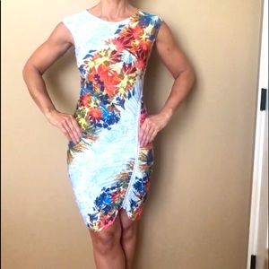 BCBGMAXAZRIA Floral Front Zipper Dress